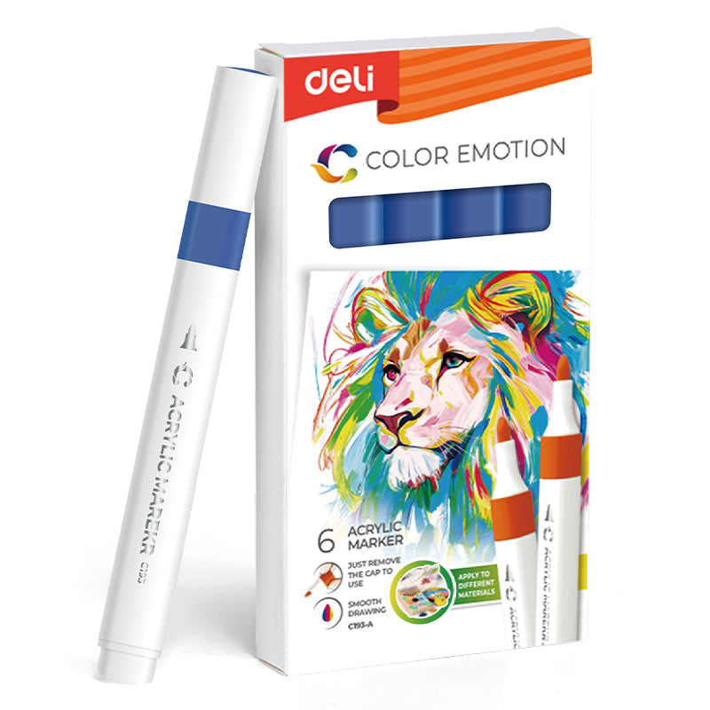 MARKER ACRILIC ALBASTRU INCHIS COLOR EMOTION DELI MARKER ACRILIC ALBASTRU INCHIS COLOR EMOTION DELI